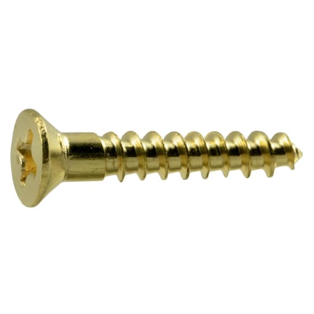 Midwest Fastener Wood Screw, #5, 3/4 in, Plain Brass Flat Head Phillips Drive, 100 PK 02851